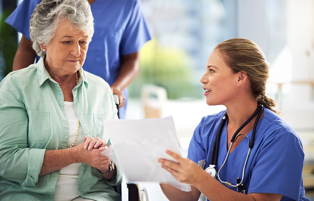 documents-senior-woman-doctor-discussion-hospital-medical-results-treatment-with-health-insurance-medic-patient-wheelchair-paperwork-history-evaluation-information